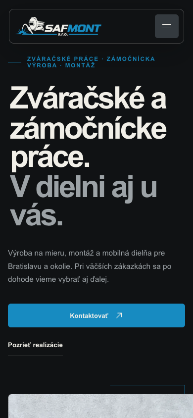Mobilná domovská stránka SAF Mont